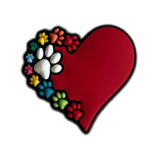 Coeur pattes multicolores